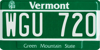 VT license plate WGU720