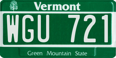 VT license plate WGU721