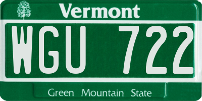 VT license plate WGU722