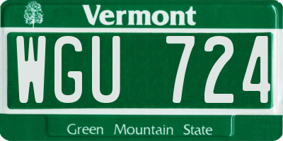 VT license plate WGU724