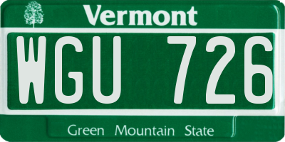 VT license plate WGU726