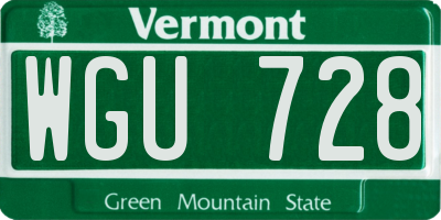 VT license plate WGU728