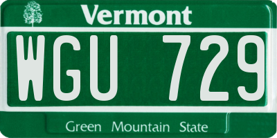 VT license plate WGU729