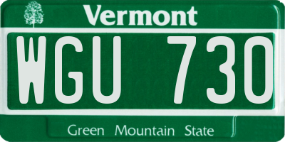 VT license plate WGU730