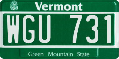 VT license plate WGU731