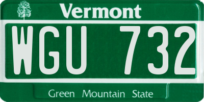 VT license plate WGU732