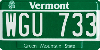 VT license plate WGU733