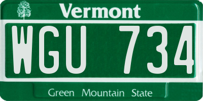 VT license plate WGU734