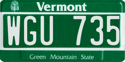 VT license plate WGU735