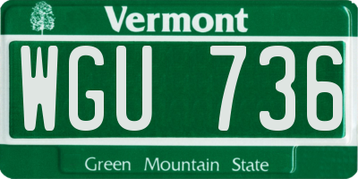 VT license plate WGU736