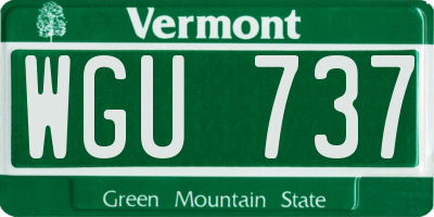 VT license plate WGU737