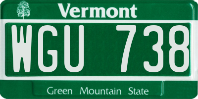 VT license plate WGU738