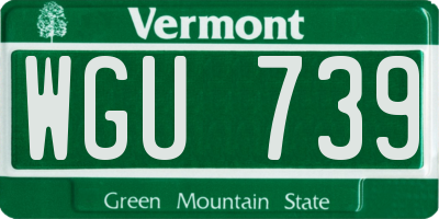 VT license plate WGU739