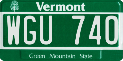 VT license plate WGU740