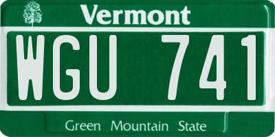 VT license plate WGU741