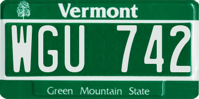 VT license plate WGU742