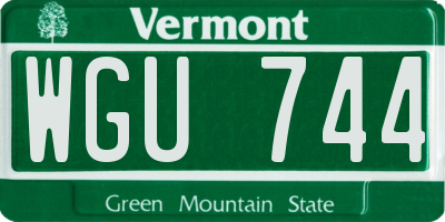 VT license plate WGU744