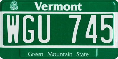 VT license plate WGU745