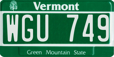 VT license plate WGU749