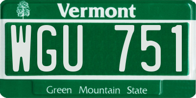 VT license plate WGU751