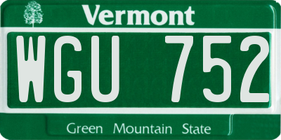 VT license plate WGU752