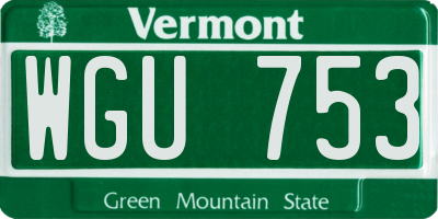 VT license plate WGU753