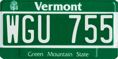 VT license plate WGU755