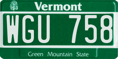 VT license plate WGU758