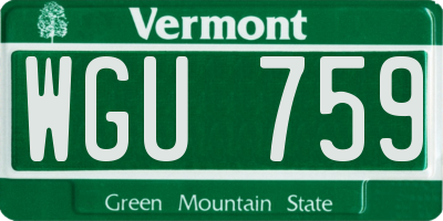 VT license plate WGU759