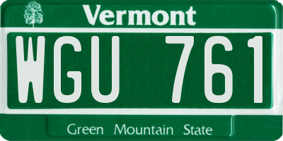 VT license plate WGU761