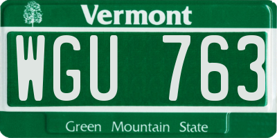 VT license plate WGU763