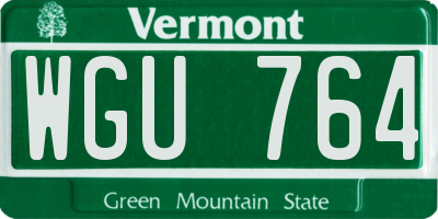 VT license plate WGU764
