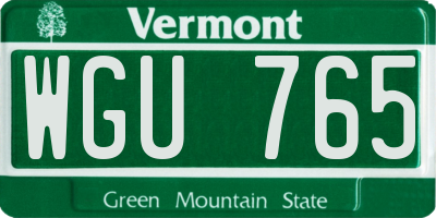 VT license plate WGU765