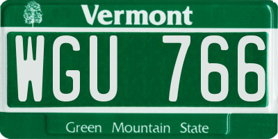 VT license plate WGU766