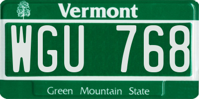 VT license plate WGU768