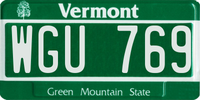 VT license plate WGU769