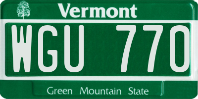 VT license plate WGU770