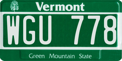 VT license plate WGU778