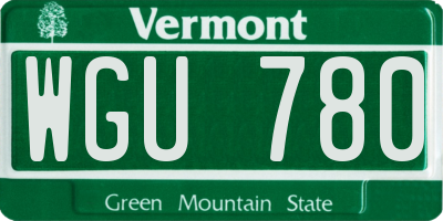 VT license plate WGU780