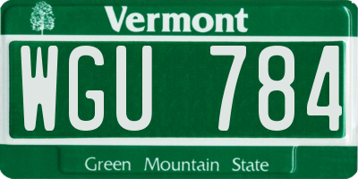 VT license plate WGU784