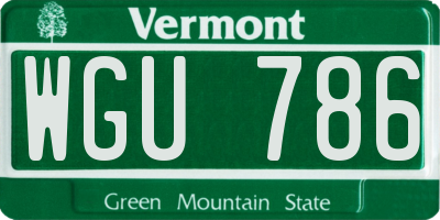 VT license plate WGU786