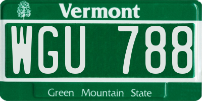 VT license plate WGU788