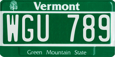 VT license plate WGU789