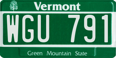 VT license plate WGU791