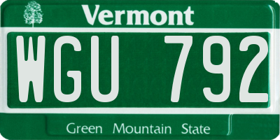 VT license plate WGU792