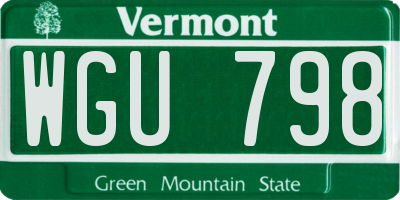 VT license plate WGU798