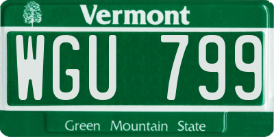 VT license plate WGU799