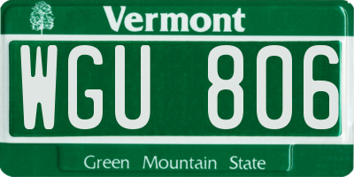 VT license plate WGU806