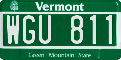 VT license plate WGU811