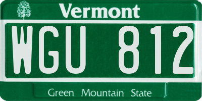 VT license plate WGU812
